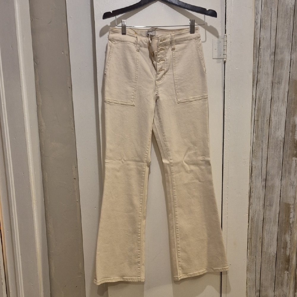 LIVERPOOL Creme Colored Button Fly Jeans